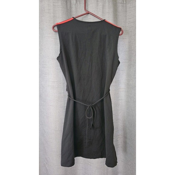 Adidas Wraparound 3 Stripes Midi Black Dress Red Trim Size Large NWT - Picture 2 of 10